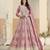 Pink georgette gown with santool bottom & dupatta