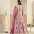 Pink georgette gown with santool bottom & dupatta