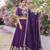 purple vichitra lehenga choli with heavy embroidery