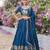 teal blue vichitra lehenga choli with heavy embroidery