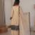 Off white premium faux georgette embroidered readymade suit with plazzo & dupatta