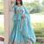 sky blue gold crush lehenga choli with zari embroidery