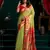 green premium tissue paithani saree with lotus zari border & pum pum