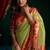 green premium tissue paithani saree with lotus zari border & pum pum