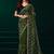 Light green net sequins work traditional designer saree with unstitched velvet blouse
