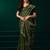 Light green net sequins work traditional designer saree with unstitched velvet blouse