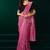 Light pink embroidered net wedding party saree with velvet designer blouse piece