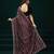 Maroon floral net embroidered party wear saree with velvet blouse piece