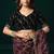 Maroon floral net embroidered party wear saree with velvet blouse piece