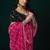 Pink designer net saree sequins embroidery party wear with velvet blouse