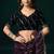 Purple traditional net sequins work saree with unstitched velvet blouse