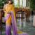 yellow party wear saree with original gold beads work