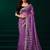 Lavender embroidered net wedding party saree with velvet designer blouse piece