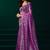 Lavender embroidered net wedding party saree with velvet designer blouse piece