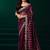 Maroon net heavy sequins designer saree party wear with velvet unstitched blouse