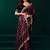Maroon net heavy sequins designer saree party wear with velvet unstitched blouse