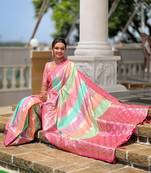 soft art silk saree with zari weaving meenakari design all over the saree & zari weawing contrast rich pallu