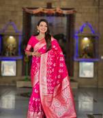 soft banarasi art silk saree with zari weaving meenakari touchup design all over the saree