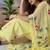 Yellow color french crepe sttiched kurta set