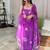 Purple color french crepe sttiched kurta set