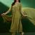 Olive green color georgette anarkali suit