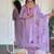 Lavender color viscose embroidered kurta set