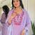 Lavender color viscose embroidered kurta set