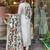 Off white color viscose chanderi sttiched straight suit