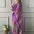 Purple color rayon embroidered straight suit