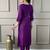 Purple color rayon embroidered straight suit
