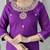 Purple color rayon embroidered straight suit