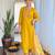 Yellow color gadhwal silk embroidered suit