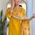 Yellow color gadhwal silk embroidered suit