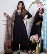Black color viscose palazzo kurta set