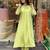Lemon yellow color viscose chinon embroidered kurta set