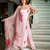 Baby pink color french crepe printed kurta set
