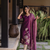 Purple color zarna silk readymade kurti