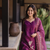 Purple color zarna silk readymade kurti