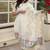 Off white viscose jacquard embroidered kurta set