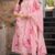 Rose pink chanderi butti embroidered kurta set