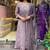 Lavender viscose chinon embroidered kurta set