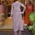 Lavender viscose chinon embroidered kurta set