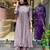 Lavender viscose chinon embroidered kurta set