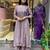 Lavender viscose chinon embroidered kurta set