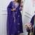 Navy blue color viscose chanderi a line suit