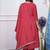 Red color chinon embroidered anarkali suit