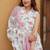 Off white cotton floral print kurta set