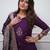 Purple chanderi embroidered readymade kurta set