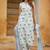 Off white cotton floral print kurta set
