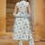 Off white cotton floral print kurta set
